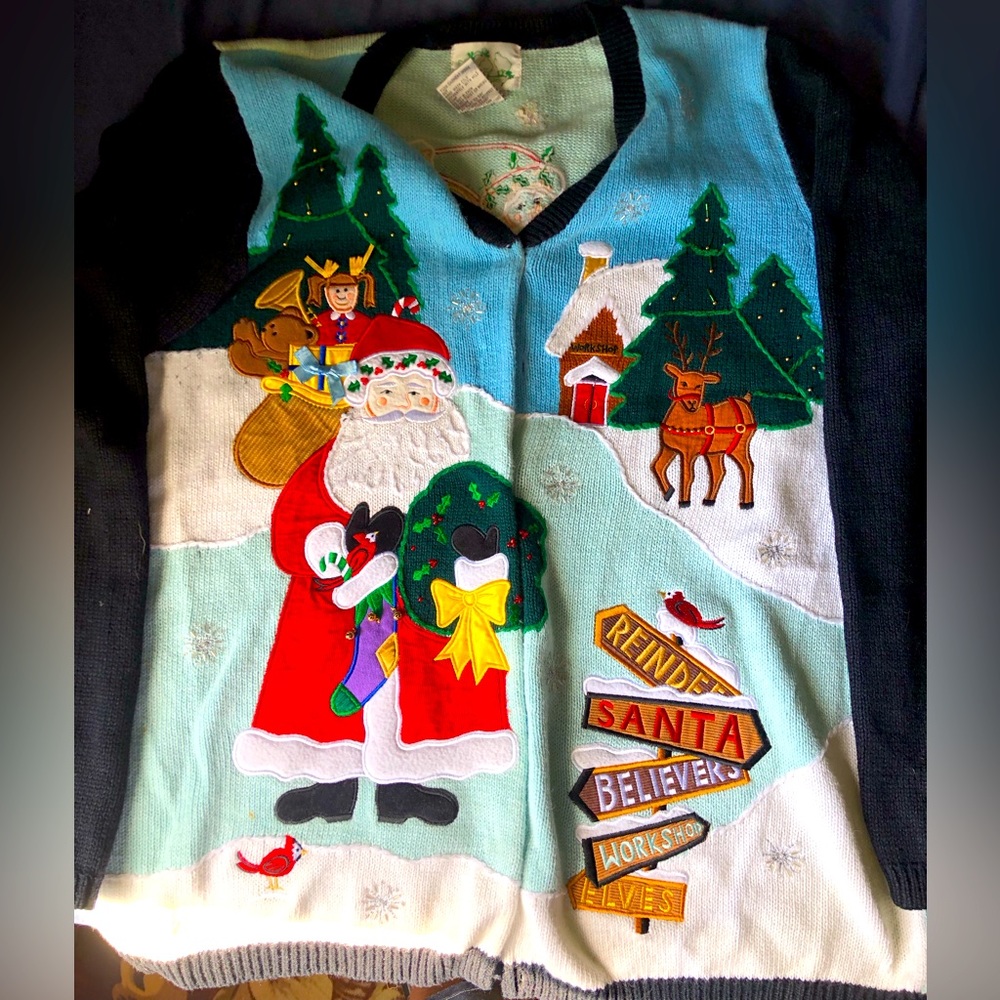 Vintage Christmas Button Up Sweater
